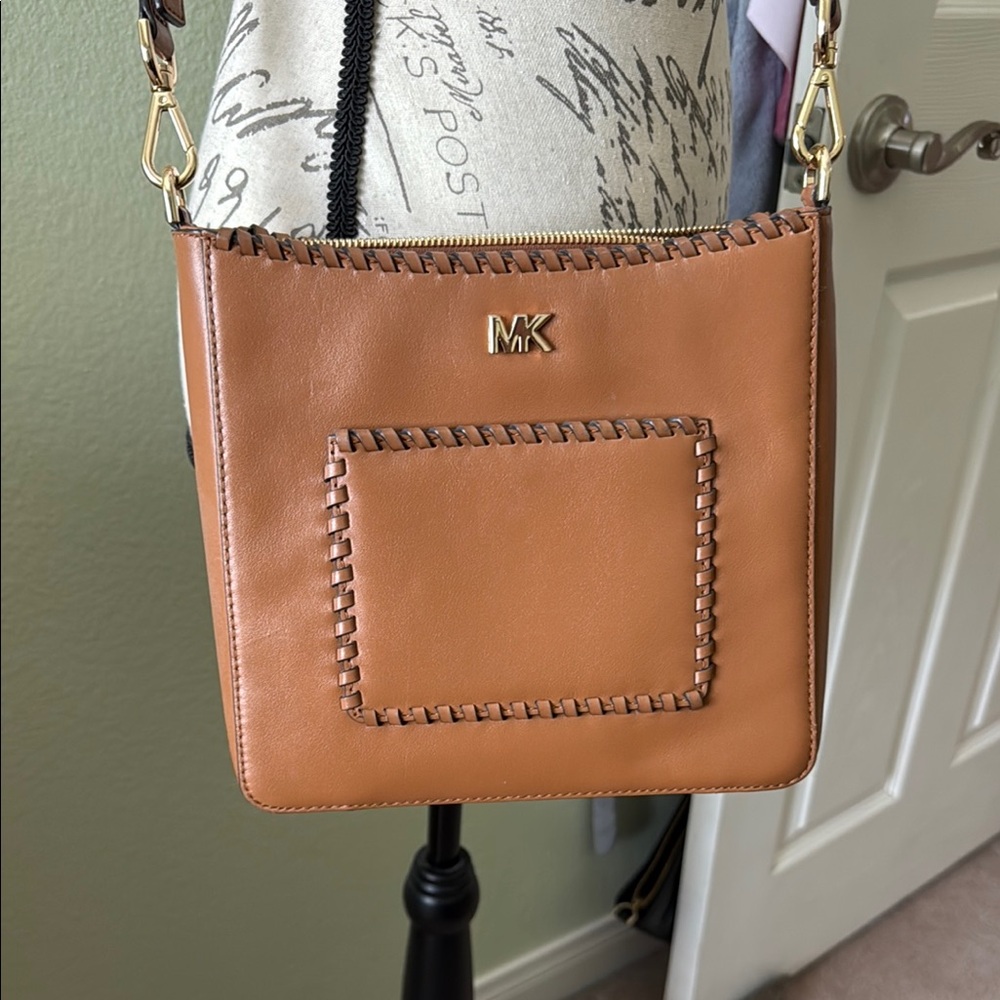 Michael Kors Tan Crossbody Bag with Braided Detailing